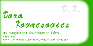 dora kovacsovics business card