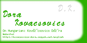 dora kovacsovics business card